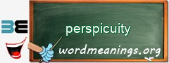 WordMeaning blackboard for perspicuity